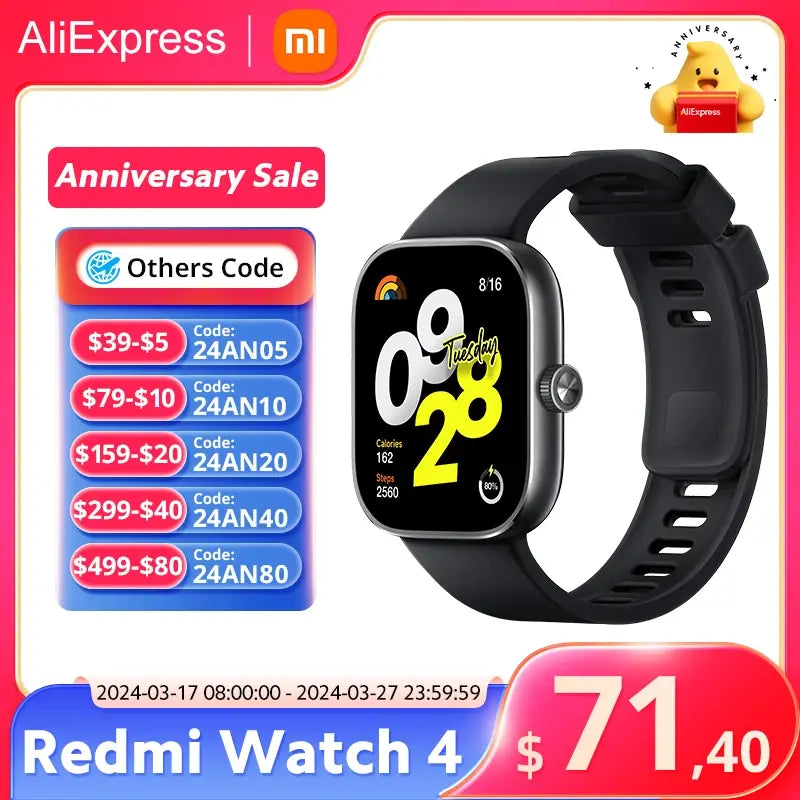 Redmi-Montre intelligente Watch 4, ultra large, écran AMOLED 1.97, autonomie de 20 jours, 5 systèmes GNSS, en stock, version globale